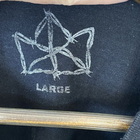 SILAS AMERICAN THUNDER Mens Black Short Sleeve T Shirt Size L Double Sided Bolts - Picture 5 of 9